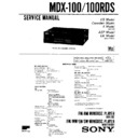 Sony MDX-100, MDX-100RDS Service Manual
