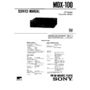 Sony MDX-100 Service Manual