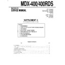 Sony MDX-400, MDX-400RDS (serv.man4) Service Manual