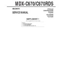 Sony MDX-C670, MDX-C670RDS (serv.man2) Service Manual