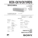 Sony MDX-C670, MDX-C670RDS Service Manual