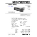 Sony MDX-C7900, MDX-C7900R Service Manual
