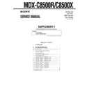 Sony MDX-C8500R, MDX-C8500X (serv.man2) Service Manual