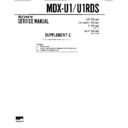 Sony MDX-U1, MDX-U1RDS (serv.man3) Service Manual