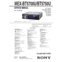 Sony MEX-BT5700U, MEX-BT5750U Service Manual