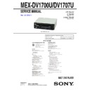 Sony MEX-DV1700U, MEX-DV1707U Service Manual
