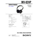 Sony MV-02HP, XVM-F65WL Service Manual