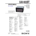 Sony XAV-602BT Service Manual
