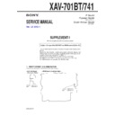 Sony XAV-701BT, XAV-741 (serv.man2) Service Manual