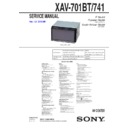Sony XAV-701BT, XAV-741 Service Manual