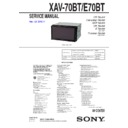 Sony XAV-70BT, XAV-E70BT Service Manual