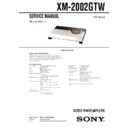 Sony XM-2002GTW Service Manual