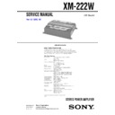 Sony XM-222W Service Manual