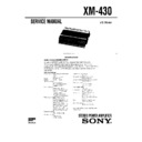 Sony XM-430 Service Manual