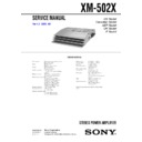 Sony XM-5020X, XM-502X Service Manual