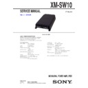 Sony XM-SW10 Service Manual