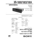 Sony XR-1800, XR-1803, XR-1804 Service Manual