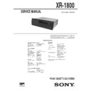 Sony XR-1800 Service Manual