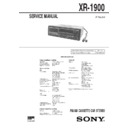 Sony XR-1900 Service Manual