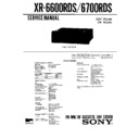 Sony XR-6600RDS, XR-6700RDS Service Manual