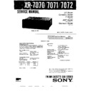 Sony XR-7070, XR-7071, XR-7072 Service Manual