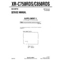 Sony XR-C750RDS, XR-C850RDS Service Manual