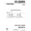Sony XR-C850RW Service Manual