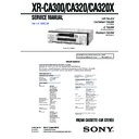 Sony XR-CA300, XR-CA320, XR-CA320X, XRS-CA130 Service Manual