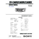 Sony XR-CA600, XR-CA600V, XR-CA600X Service Manual