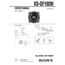 Sony XS-GF1020I Service Manual