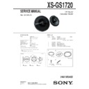 Sony XS-GS1720 Service Manual