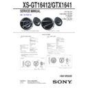Sony XS-GT16412 Service Manual