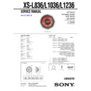 Sony XS-L1036 Service Manual