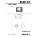 Sony XS-L81BP5 Service Manual
