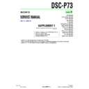 Sony DSC-P73 (serv.man6) Service Manual