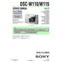 Sony DSC-W110, DSC-W115 Service Manual