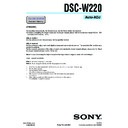 Sony DSC-W220 (serv.man3) Service Manual