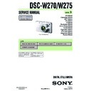Sony DSC-W270, DSC-W275 Service Manual
