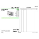 Sony DSC-W730 Service Manual
