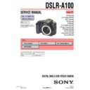 Sony DSLR-A100, DSLR-A100H, DSLR-A100K, DSLR-A100W (serv.man2) Service Manual