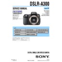 Sony DSLR-A300 Service Manual