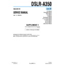 Sony DSLR-A350 Service Manual