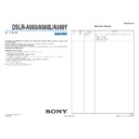 Sony DSLR-A560, DSLR-A560L, DSLR-A560Y Service Manual