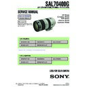 Sony SAL70400G Service Manual