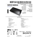 bdp-bx510, bdp-s4100, bdp-s5100 service manual