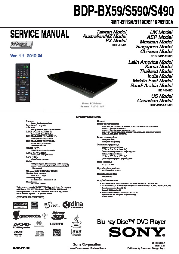 Sony BDP-BX59, BDP-S490, BDP-S590 service manual — Page 36