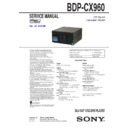 Sony BDP-CX960 Service Manual