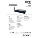 Sony BDP-S1 Service Manual