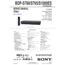 Sony BDP-S1000ES, BDP-S760, BDP-S765 Service Manual