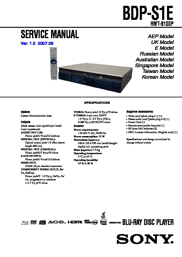 Sony DVD service manuals - Page 3